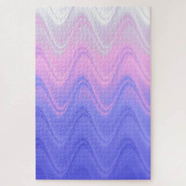 Puzzle Rose Violet Abstrait Ondulé (Vertical)