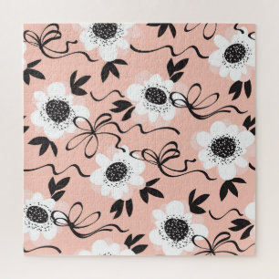 Puzzle roses Abstraits, couleurs pâles, motif vintage.