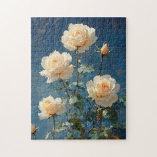 Puzzle Roses blanches sur Arrière - plan de la marine