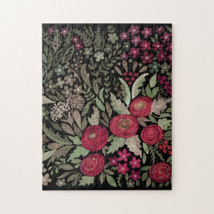 Puzzle Roses d'aquarelle sur un arrière - plan noir, aqua