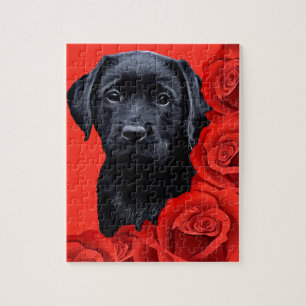 Puzzle Roses de marionnettes Valentine - Labrador - Black