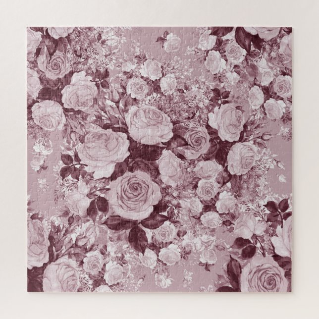 Puzzle Roses de thé : Motif Bouquet d'aquarelle. (Vertical)