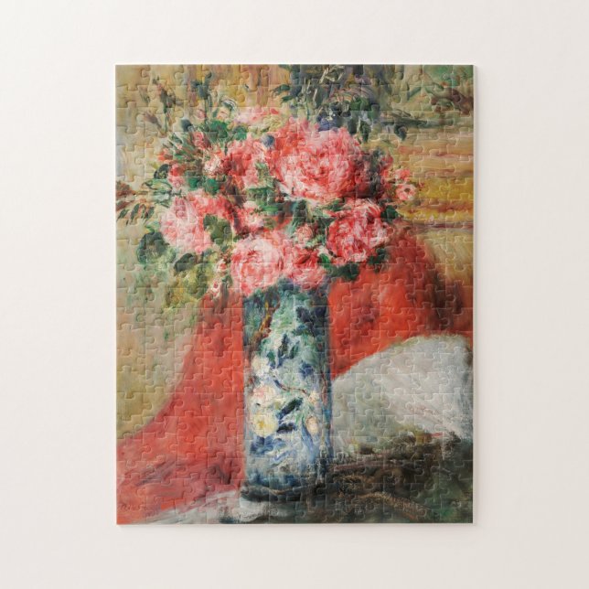 Puzzle Roses et pivoines dans un vase | Renoir (Vertical)