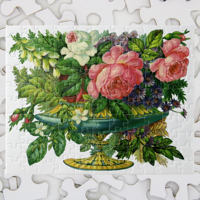 Puzzle Roses Florales Roses Roses Fines, Vase de Fleurs (Créateur téléchargé)