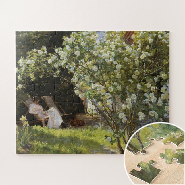 Puzzle Roses. Marie Krøyer assise dans la chaise longue (Créateur téléchargé)