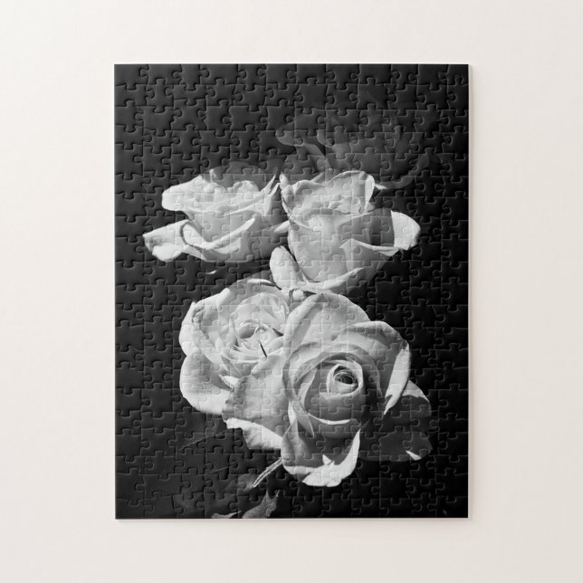 Puzzle Roses noirs et blancs (Vertical)