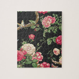 Puzzle Roses Papillon Et Rose