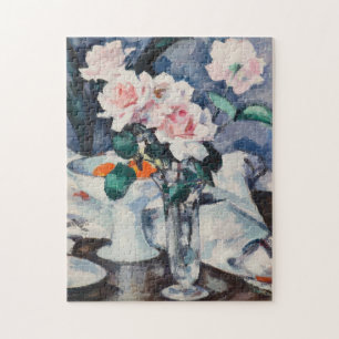 Puzzle Roses roses dans un vase de verre   Samuel John Pe