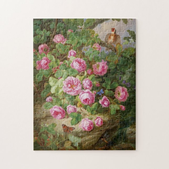 Puzzle Roses roses Encore Vie Papillons Oiseau Victorien (Vertical)