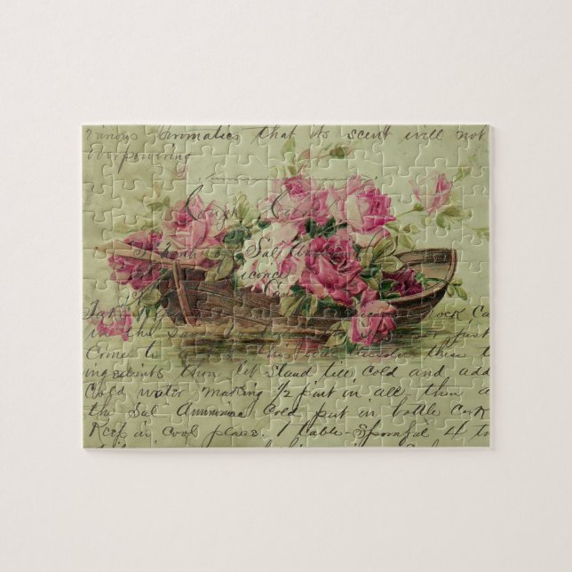 Puzzle Roses roses et bateaux roses Vintages (Horizontal)