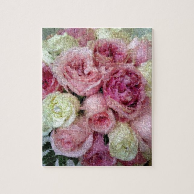 Puzzle Roses roses et blanches (Vertical)