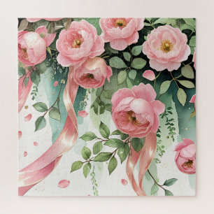 Puzzle Roses roses et rubans