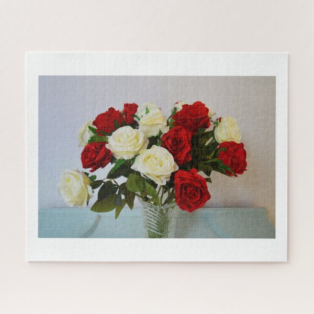 Puzzle Roses rouges et blancs (Horizontal)