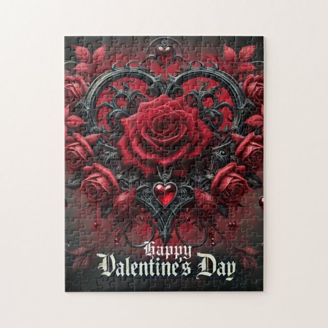 Puzzle roses rouges gothiques Saint Valentin (Vertical)