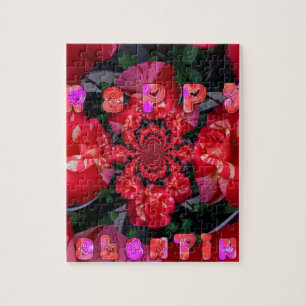 Puzzle Roses rouges Iridescente "Bonne Saint Valentin" Im