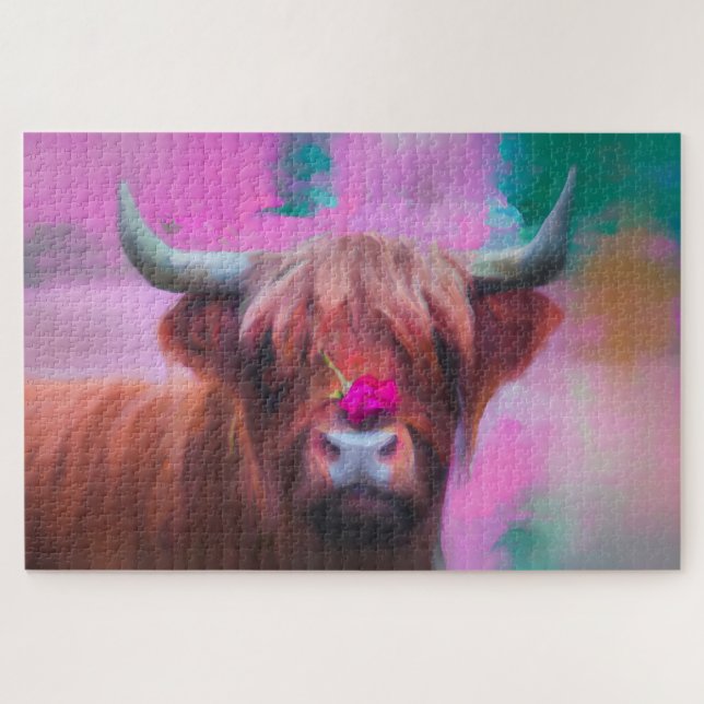 Puzzle "Rosie des Highlands" – Portrait de vache des High (Horizontal)