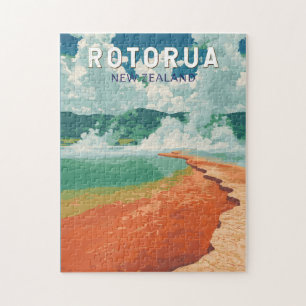 Puzzle Rotorua Nouvelle-Zélande Illustration Voyage Art R
