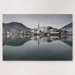 Puzzle Rottach-Egern chez le Tegernsee, Bavière en hiver