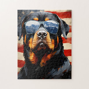 Puzzle Rottweiler 4 juillet fête de l'indépendance