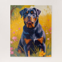 Rottweiler Dog Pet Portrait Painting Watercolor
