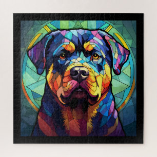 Puzzle Rottweiler en Verre Coloré