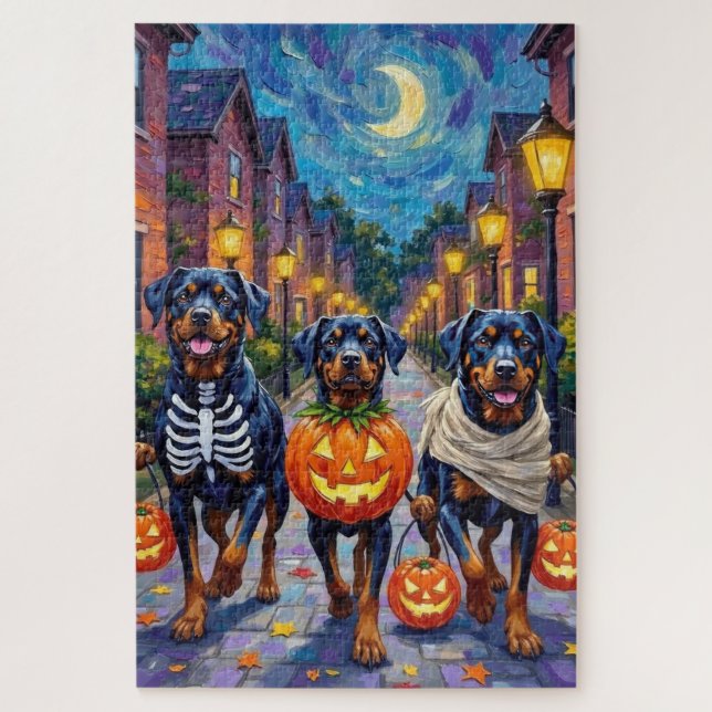 Puzzle Rottweiler faisant Trick-or-Treat dans des costume (Vertical)