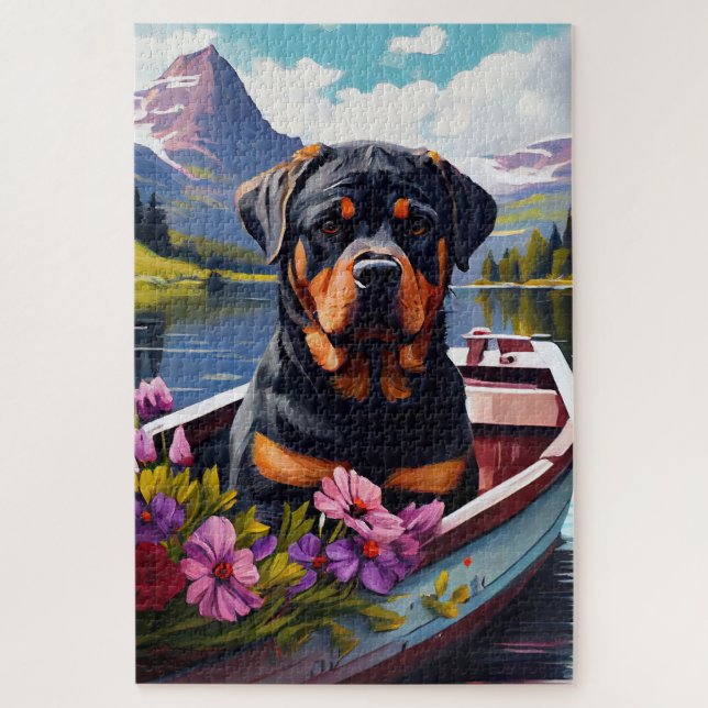 Puzzle Rottweiler sur une pédale : une aventure Pittoresq (Vertical)