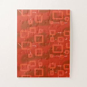 Puzzle Rouge Abstrait Géométrique Fantaisiste