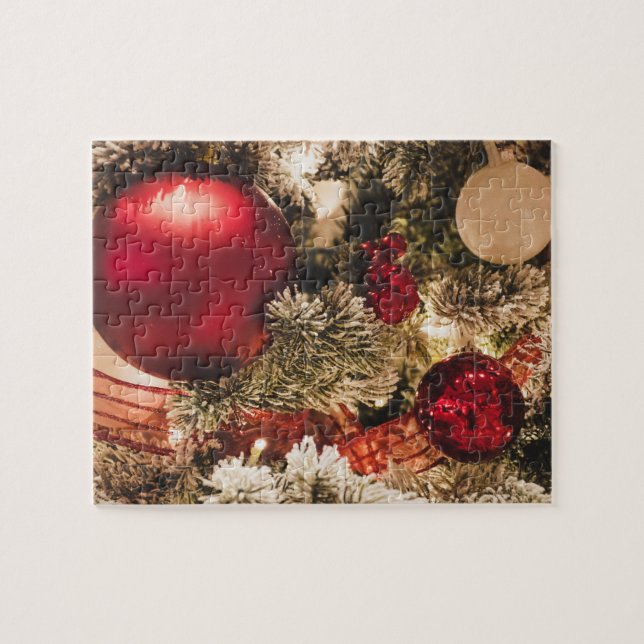Puzzle rouge balle de Noël (Horizontal)