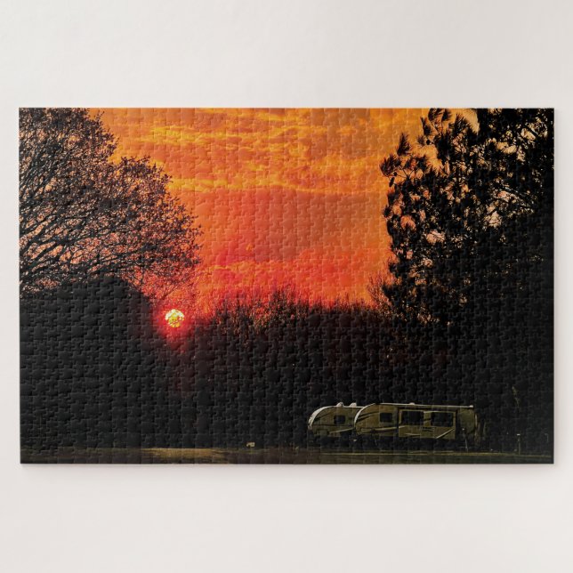 puzzle rouge coucher de soleil rv 24 (Horizontal)