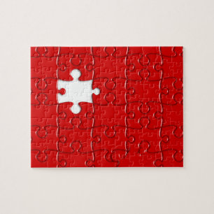 puzzle rouge de puzzle denteux