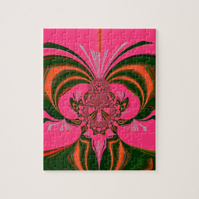 Puzzle Rouge Rose Chaud Doré Vert (Vertical)