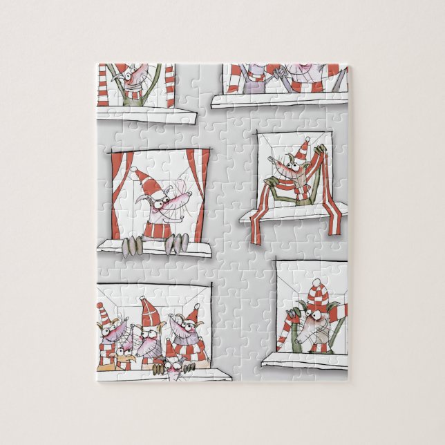 Puzzle rouges de jour de match de chienchien (Vertical)