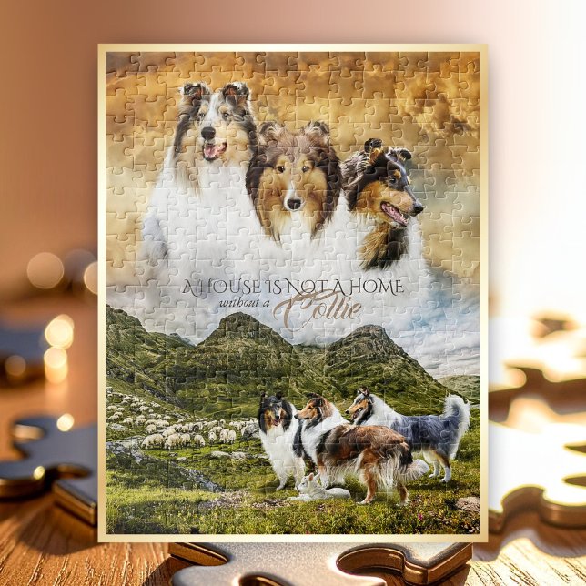 Puzzle Rough Collies Portrait & Sheep Herding + Devis - (Créateur téléchargé)
