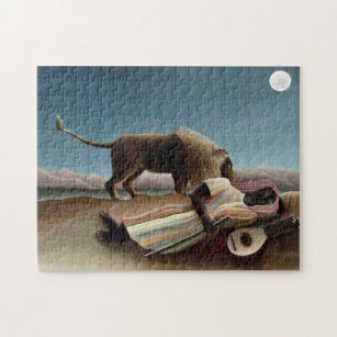 Puzzle Rousseau Dormir Gitan Lion Peinture