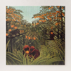Puzzle Rousseau - Singes dans la roseraie d'orangers