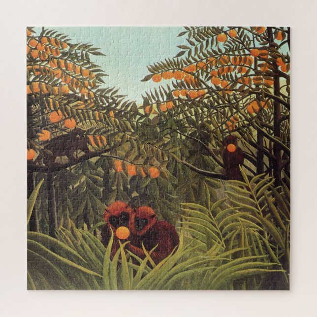 Puzzle Rousseau - Singes dans la roseraie d'orangers (Vertical)