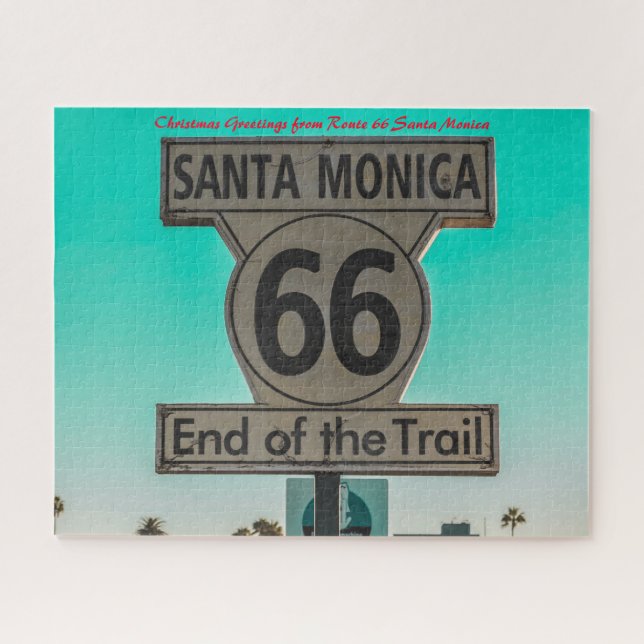 Puzzle Route 66 Santa Monica. Vœux de Noël (Horizontal)