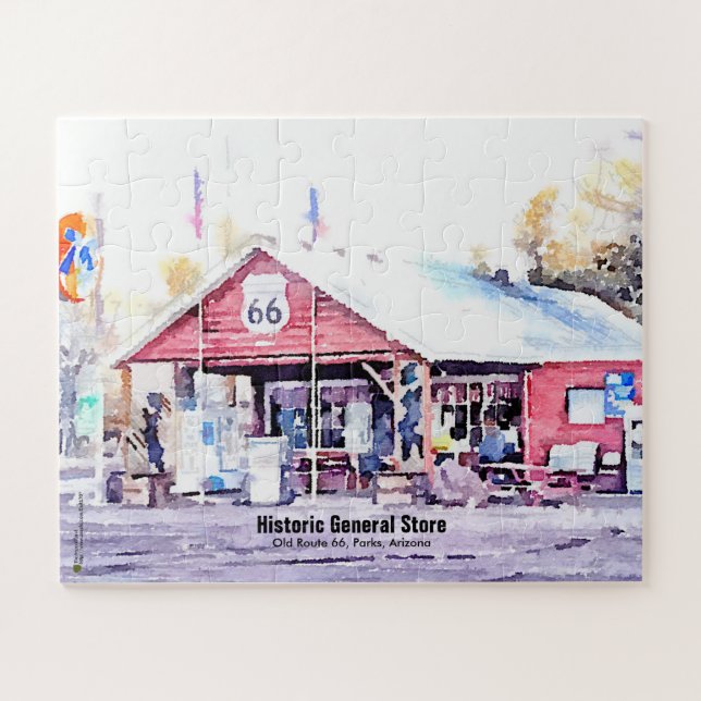 Puzzle Route historique 66 Arizona General Store Watercol (Horizontal)
