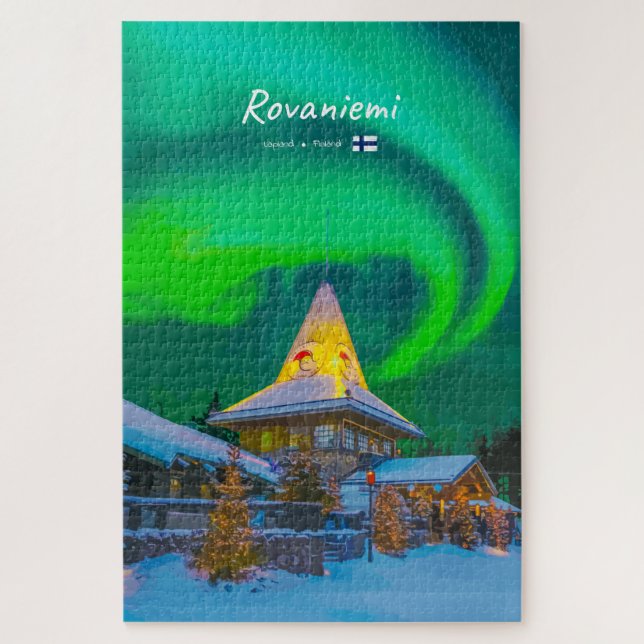 Puzzle Rovaniemi, Finlande - Aurore magique  (Vertical)