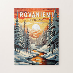 Puzzle Rovaniemi Finlande Travel Art Vintage