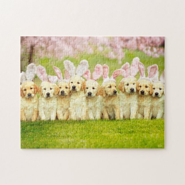 Puzzle Row of Puppy Bunnies (Horizontal)