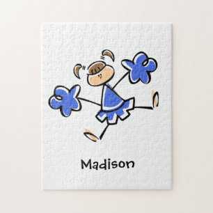 Puzzle Royal Blue and White Pom-pom girl