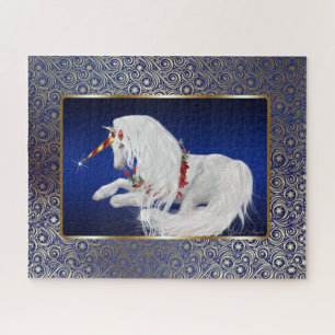 Puzzle Royal Blue Gold Imaginaire Vacances Unicorn