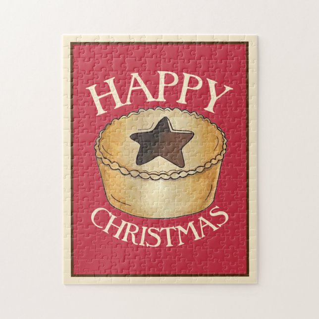 Puzzle Royaume-Uni British Food Fruit Mince Pie Joyeux No (Vertical)