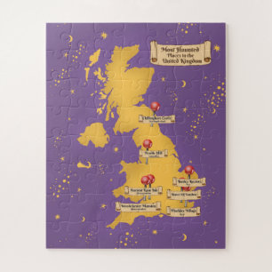 Puzzle Royaume-Uni La Carte Des Lieux Les Plus Hantés.