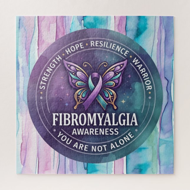 Puzzle Ruban papillon de sensibilisation à la fibromyalgi (Vertical)