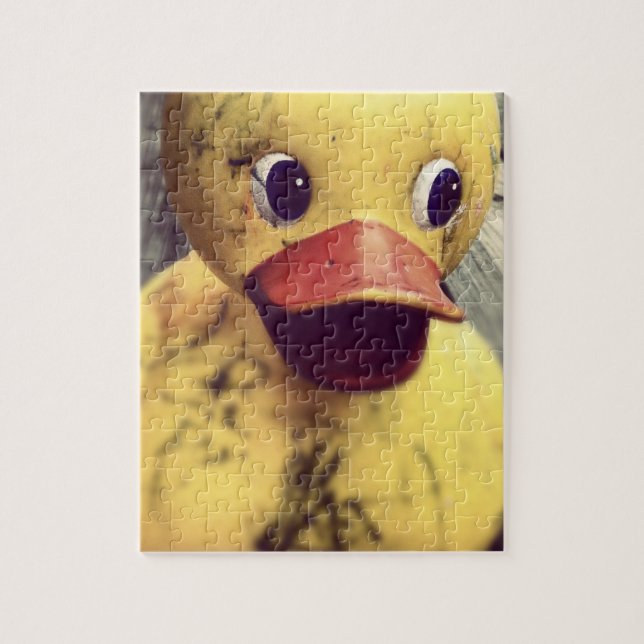 Puzzle Rubber Jaune Ducky Couvert en Dirt! (Vertical)