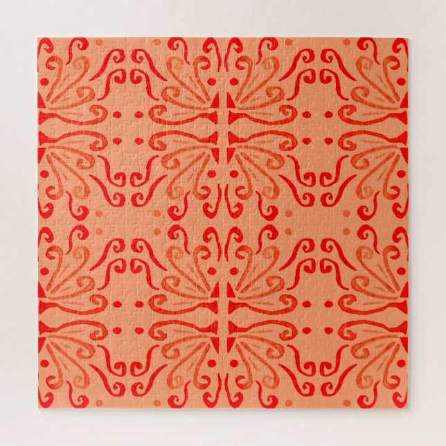 Puzzle Ruby Floral : Motif géométrique tribal. (Vertical)