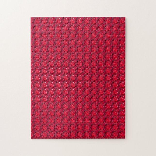 Puzzle Ruby Gemstone Art, Rouge (Vertical)